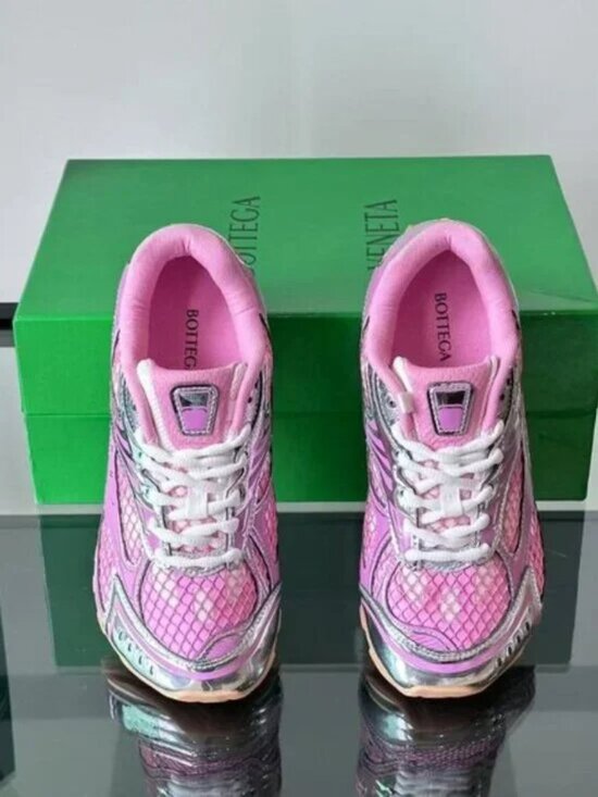 Bottega Veneta Shoes - Bottega Veneta pink Orbit Low Top Runner Sneakers